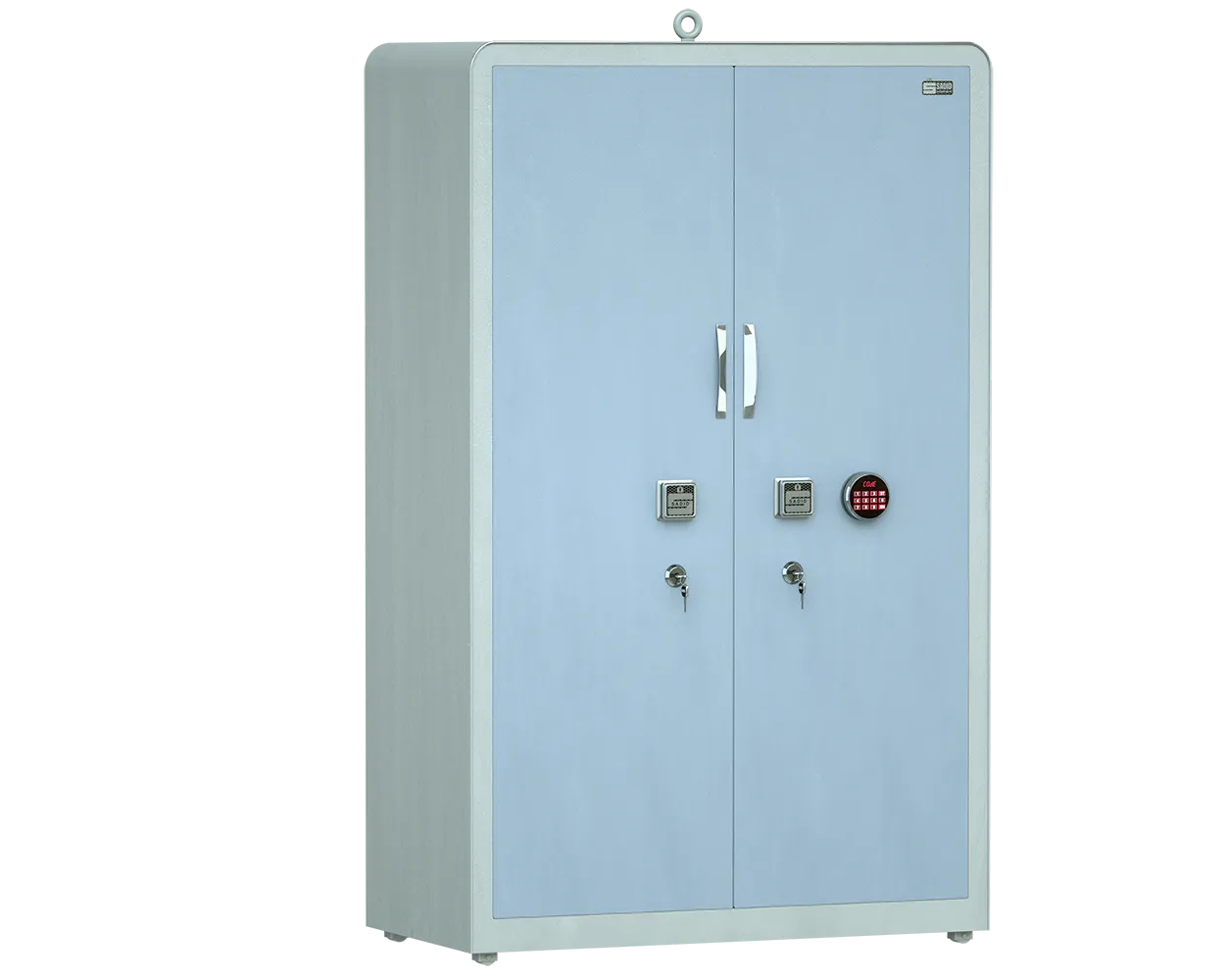 کمد اداری نسوز و ضدسرقت مدل دو درب 2000 با قفل دیجیتال و کلیدی همراه با کلید زاپاس