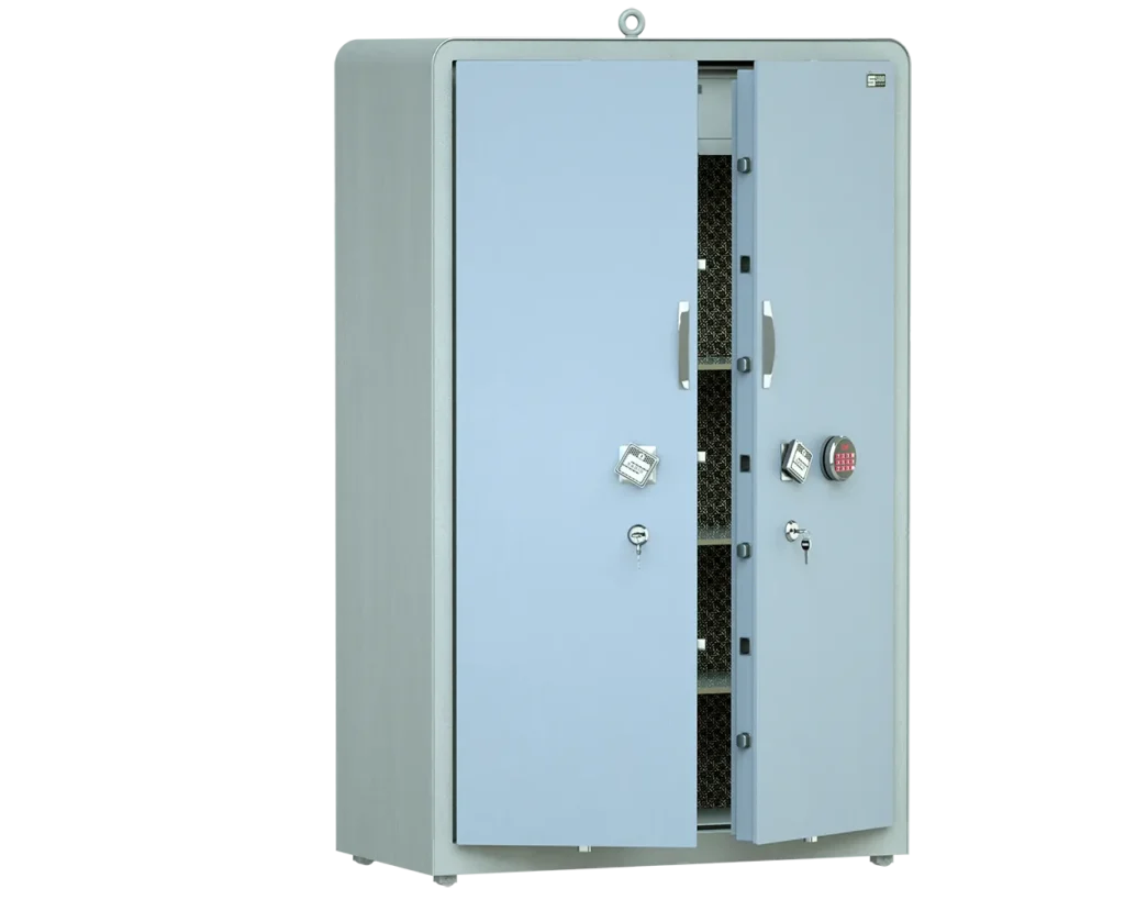 کمد فلزی بایگانی بزرگ جادار و مقاوم با طبقات متحرک و پایه چرخدار