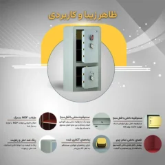 گاوصندوق شرکتی و خانگی بزرگ زیبا و کاربردی قابل اتصال به زمین مدل 1000 سدید