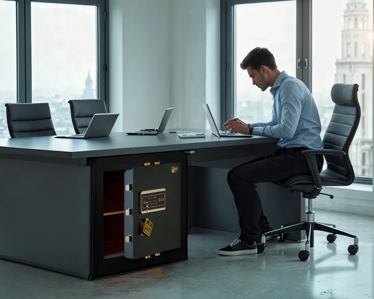 office safe model 550lf گاوصندوق اداری و کوچک برای زیر میز مدل 550