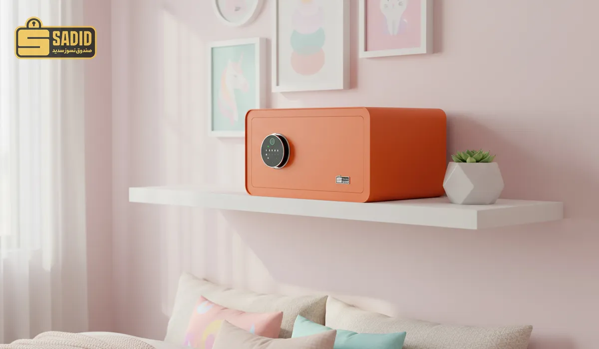 سیف باکس نارنجی سدید در اتاق خواب